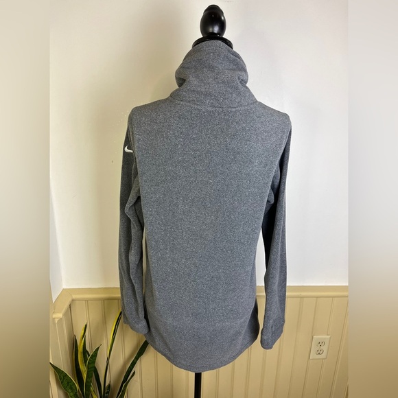 Nike Tech Dri-FIT Womens M Funnel Neck Pullover Sweatshirt Gray Cowlneck Cozy - Picture 8 of 10